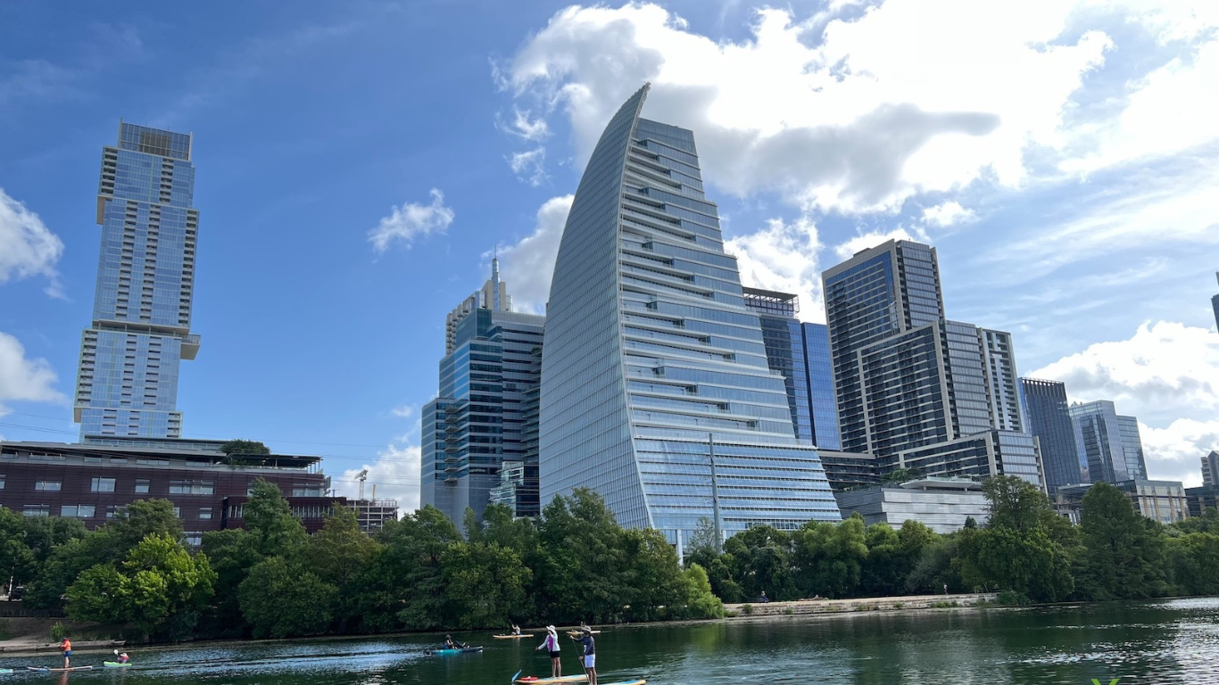 Photo of the Google Tower and downtown Austin Skyline by Vuemobi
